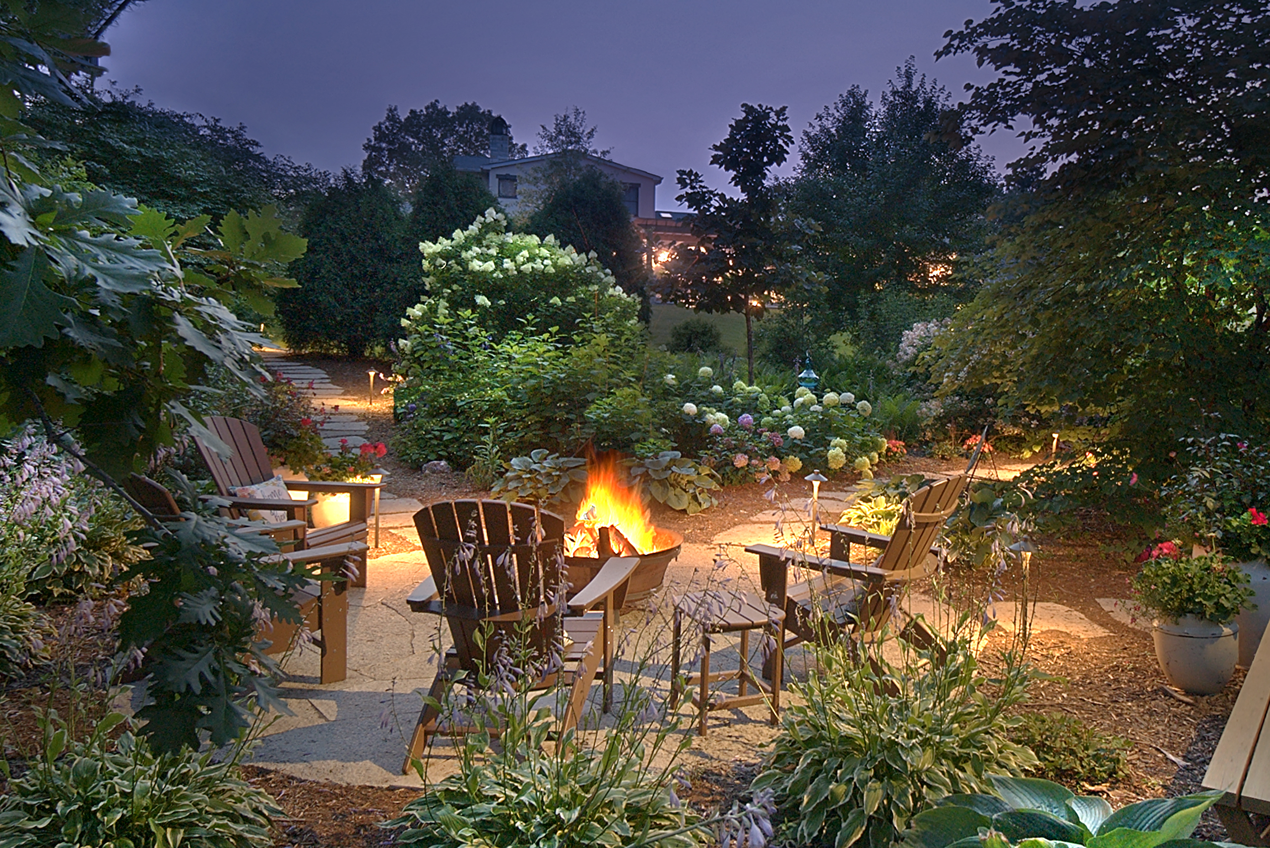 Hot tub and fire feature