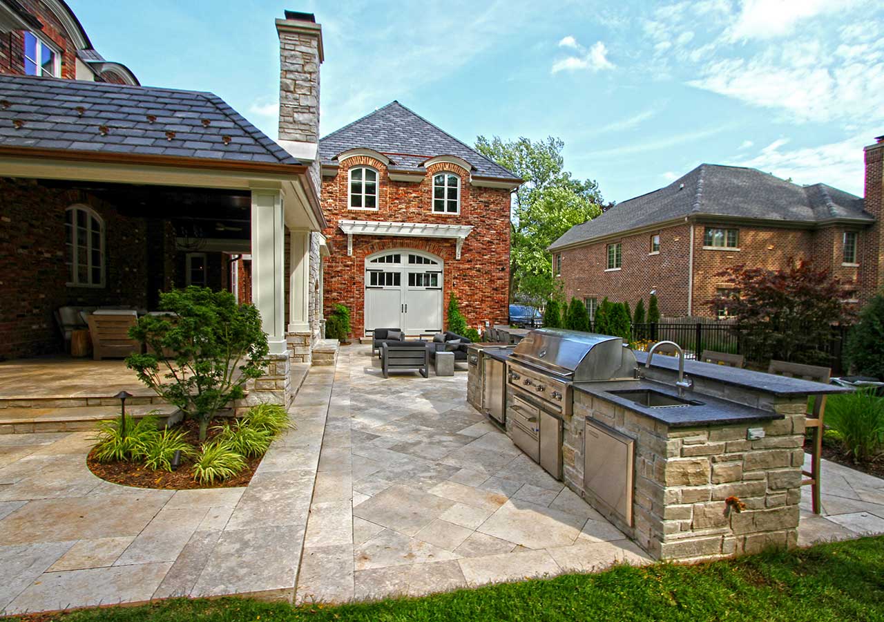 Fire pit outdoor entertainment area